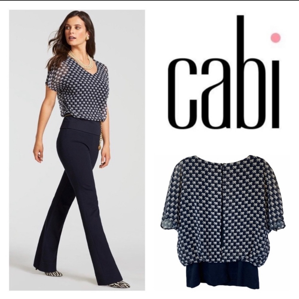 CABI elephant open back Blouse